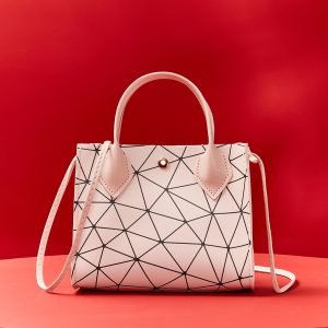 Mini Geometric Pattern Snap Button Satchel Bag